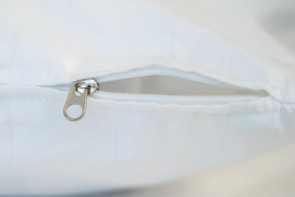 ARTELI white cotton bedding set - includes duvet cover, flat sheet, and 2 pillowcases

